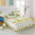 100% cotton bed ba mảnh vỏ gối đơn mảnh sản phẩm duy nhất đôi bông giường trải giường chống trượt bìa bảo vệ - Váy Petti