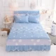 100% cotton bed ba mảnh vỏ gối đơn mảnh sản phẩm duy nhất đôi bông giường trải giường chống trượt bìa bảo vệ - Váy Petti