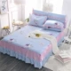 100% cotton bed ba mảnh vỏ gối đơn mảnh sản phẩm duy nhất đôi bông giường trải giường chống trượt bìa bảo vệ - Váy Petti