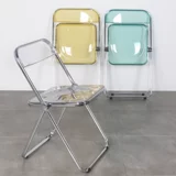 Высокий прозрачный складной стул Обеденный стул Дом -Акриловая пластиковое пластиковое кресло с нордическим креслом