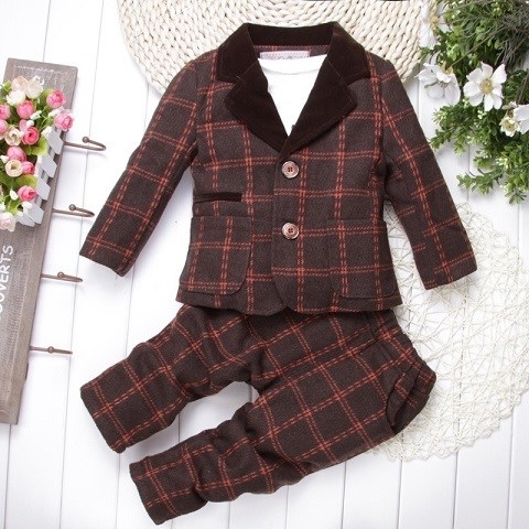 Chàng trai ăn mặc phù hợp với British Gió trai Showwear Kids 2019 mới dày cộng nhung trẻ em phù hợp với quy định.