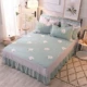 100% cotton bed ba mảnh vỏ gối đơn mảnh sản phẩm duy nhất đôi bông giường trải giường chống trượt bìa bảo vệ - Váy Petti