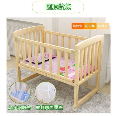 Multi-purpose simple crib fence guardrail anti-fall heightening and thickening living room universal home Japanese style splicing mobile