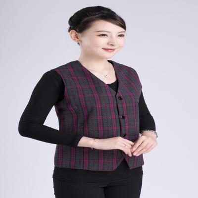 Mùa xuân và mùa thu nữ trung niên và người cao tuổi áo vest vải vest nữ cộng với kích thước mỏng vừa vặn bên trong và bên ngoài mặc áo mẹ mỏng không tay - Áo vest