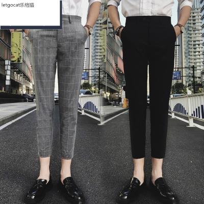 Nhà tạo mẫu tóc cỡ nhỏ quần bó sát nam Slim fit 27 size thư viện bảy điểm ngắn 26 size chân nhỏ quần dài tám điểm giản dị - Quần