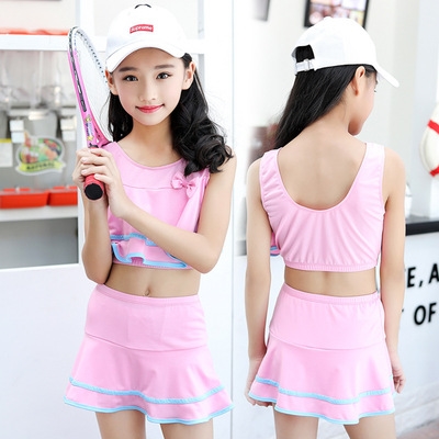 10 Skirt Split Swimsuit 12 Years Old 13 Bikini 14 Big Children 15 Little Girls 11 Pupils Korean Conservative Swimwear