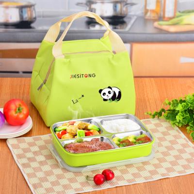 Anti-scalding with cover lunch box Students at work Stainless Steel Children's Lunch Box Elementary School Students Dinner meal Meal Kit Compartmed