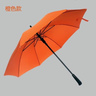 Safe orange umbrella, orange long handle umbrella, business gift umbrella, reinforced advertising umbrella