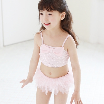 High-end children's swimsuit baby girl baby cute Korean girl split bikini swimsuit princess child tour