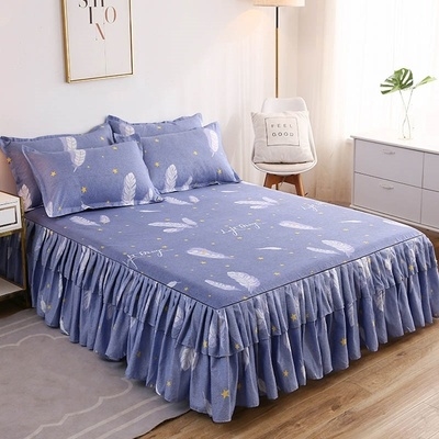 Váy cotton ba mảnh phủ bảo vệ vải cotton chống bụi 1.5m 1.8m2m ga trải giường chống trượt - Váy Petti