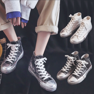 1970 Canvas High Cylinder Port Shoes Women's Dirty Shoes 2020 New Board Shoes S Retro Cloth Shoes Dirty Dirty Wind Boards Ins 100 lap 19