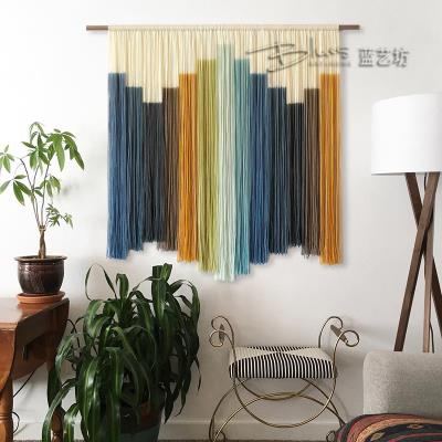 Tám màu phong cách Bắc Âu dải dọc nhuộm thảm dệt tay trang trí tường treo tường phòng khách hiên nhà trang trí nghệ thuật - Tapestry
