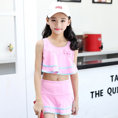 10 Skirt Split Swimsuit 12 Years Old 13 Bikini 14 Big Children 15 Little Girls 11 Pupils Korean Conservative Swimwear