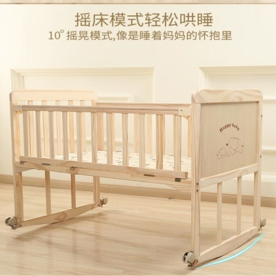 Childrens bed single bed with guardrail toddler bed solid wood cradle buy a crib double cheap anti-fall