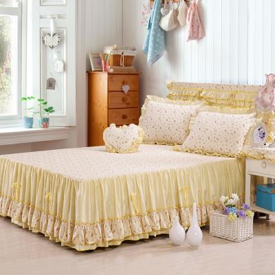 Váy ngủ cotton bình dị hoa sen cánh cung công chúa cotton tinh khiết trải giường đơn mảnh đôi đôi 1,8 mét giường - Váy Petti