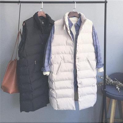 2019 phụ nữ mới xuống áo vest cotton kích thước lớn nữ mid-cotton vest clip cổ áo dày nữ áo khoác thắt lưng thủy triều - Áo vest