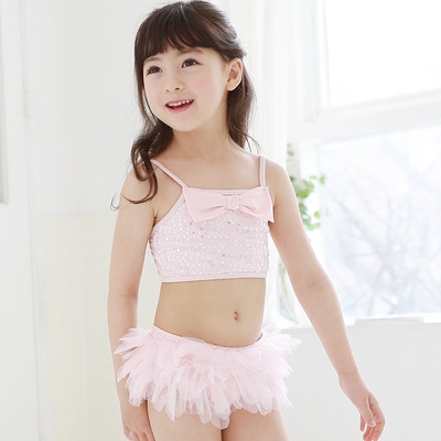 High-end children's swimsuit baby girl baby cute Korean girl split bikini swimsuit princess child tour