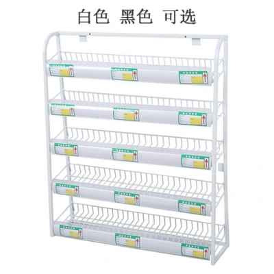 Store supplies supermarket small shelves canteen small 5-layer display simple shelf wall white wall-mounted