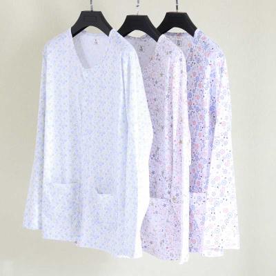 Áo len cardigan mỏng dài tay của phụ nữ cotton tinh khiết cài cúc một mảnh hàng đầu cotton mặc nhà mặc đồ ngủ kích thước lớn - Pyjama