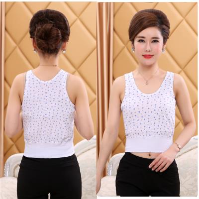 3 mảnh đồ lót áo vest ngắn mùa hè cho người trung niên và người già phụ nữ cotton tinh khiết cỡ lớn áo lót người già áo ngực áo lót mỏng - Áo vest