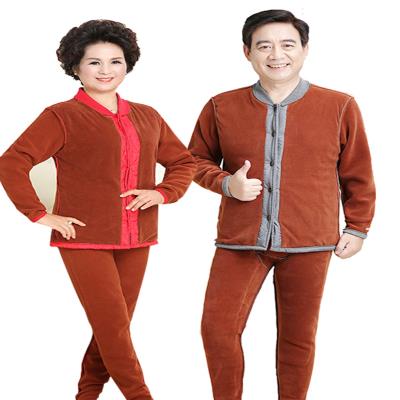 bộ đồ lót ấm trung niên và người già cộng với nhung dày mỡ phụ nữ để tăng già cardigan mẹ cha mùa đông.