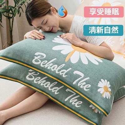 Gối khăn khăn đơn gối khăn gia đình cô gái một đôi trang phục ở nhà của phụ nữ thoáng khí ấm đầu toàn bộ đầu nhỏ tươi một đôi - Khăn gối