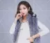 2017 New Rex Rabbit Fur Vest Trùm đầu Áo khoác lông dài giữa vai Slim Women Mặc có thể được tùy chỉnh - Áo vest Áo vest