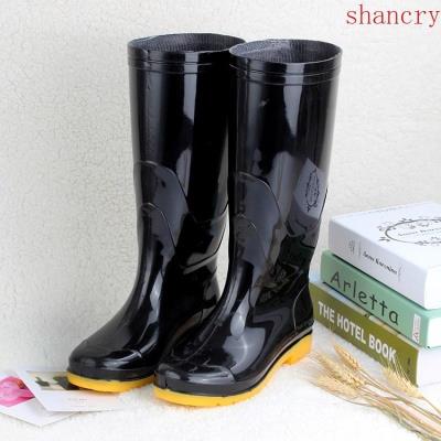Acid and alkali resistant rubber shoes water shoes women's rain boots short tube plus velvet winter industrial and mining work Oxford bottom new anti-skid shoes summer