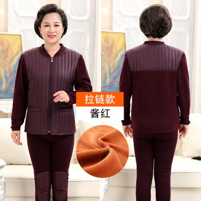 Trung niên và người già đồ lót ấm womens cardigans cộng dày đàn ông cộng với nhung cộng với chất béo để tăng mã để các cardigans.