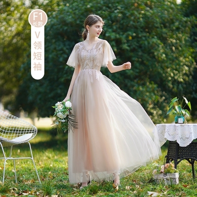Quality simple service banquet small fairy sister generous long summer bridesmaid ins Autumn group wedding