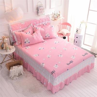 100% cotton bed ba mảnh vỏ gối đơn mảnh sản phẩm duy nhất đôi bông giường trải giường chống trượt bìa bảo vệ - Váy Petti