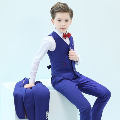 Trẻ em nhỏ bé trai ăn mặc phù hợp với bộ đồ biểu diễn quần áo biểu diễn piano quần áo biểu diễn hoa cô gái ăn mặc quần áo nam - Váy trẻ em