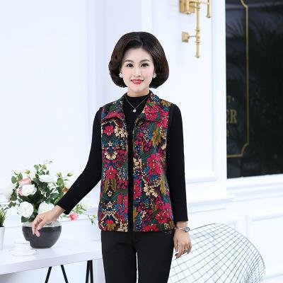 Phụ nữ trung niên và cao tuổi mặc áo phao cotton mỏng của mẹ trung niên mùa xuân và mùa thu mẫu áo khoác cotton vest mới - Áo vest