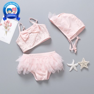 High-end children's swimsuit baby girl baby cute Korean girl split bikini swimsuit princess child tour