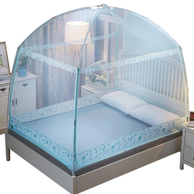 Cửa lưới chống muỗi Yurt hộ gia đình 1,5m khung chống rơi đáy ba cửa 1,8m1 mét ga trải giường đôi ký túc xá sinh viên - Lưới chống muỗi