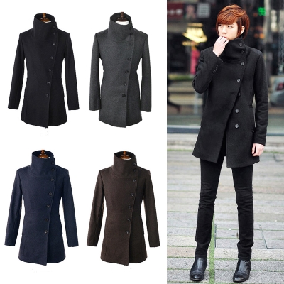 2019 Phiên bản Hàn Quốc của quần áo nam mới dành cho nam xu hướng áo len nam trench coat áo khoác len dày giữa áo khoác nam dài - Áo gió