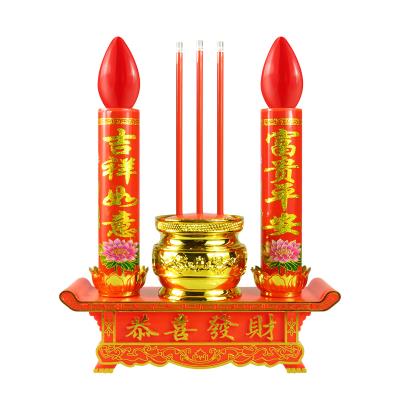 LED sacrificial electronic lamp God of wealth Electric lamp holder Buddha dry battery incense burner Household worship Buddha incense burner Worship candle front supply