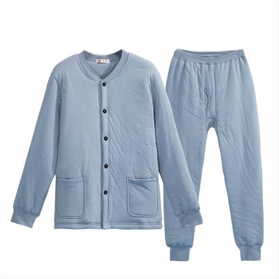 Nam Cực bông trung niên cardigan ấm bộ đồ lót mens bông cha dày để thêm chất béo mùa đông mùa thu quần quần áo mùa thu. 