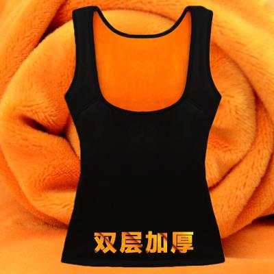 Womens ấm đồ lót đất đúp dày cộng với nhung vest cổ áo phụ nữ ren bảo vệ cơ thể miễn phí.