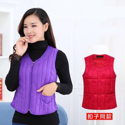 Áo ghi lê cotton nữ nhẹ ngắn ngắn vest vest vest eo thu đông và áo khoác nữ mùa đông 2018 - Áo vest