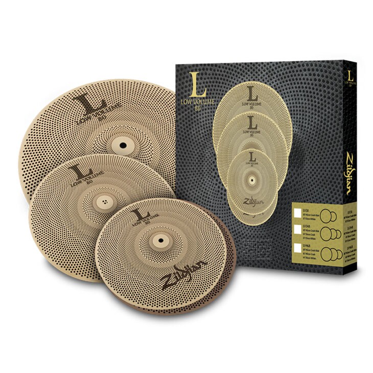 (Locke) Ziljian LV348 Low volume Cymbal Sheet Suit L80 Silent Sleeve 4-piece fit