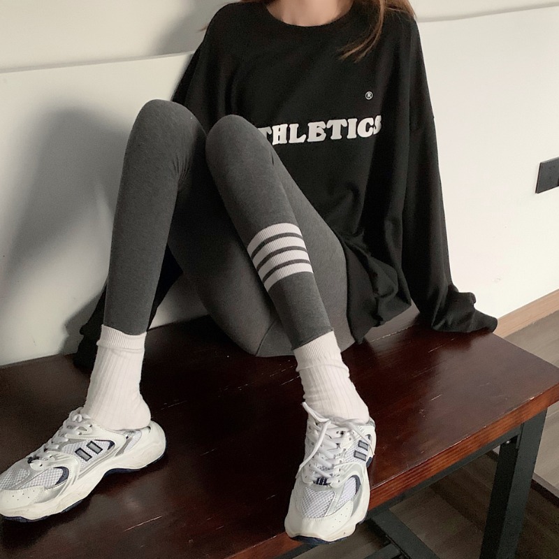 Sanskrit inner lap pants female spring autumn outside wearing thickened warm pants tights and hip yoga pants high waist display slim sport pants