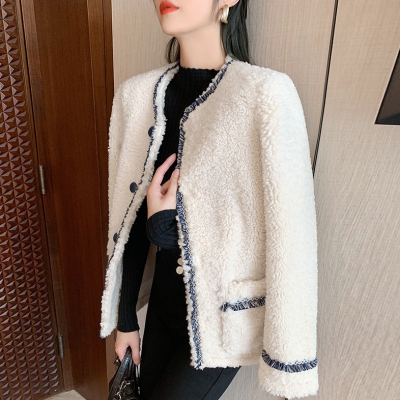 2023 - The new Han edition of the winter fashion bay - lamb hair coat girl with loose granule plus thickness