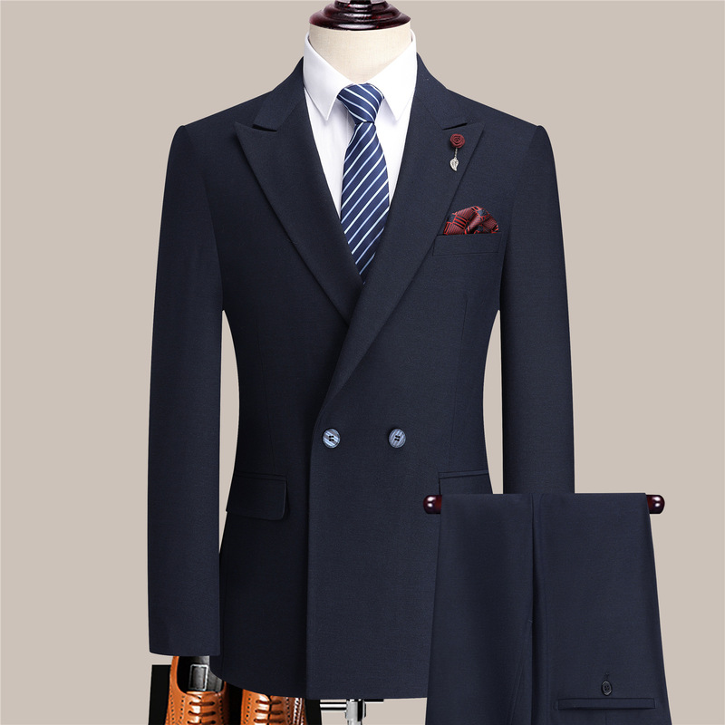 Brand Men's Wool Suit Formal Wear Spring and Autumn Business Casual Middle-Aged High-End Groom Wedding Suit for Men