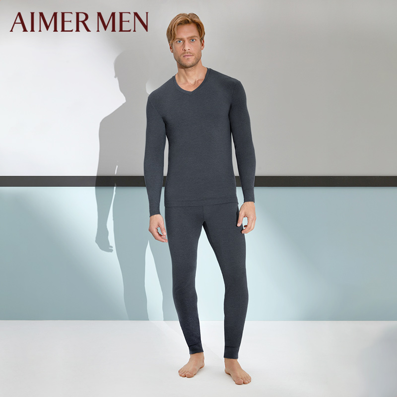 Mr. AIMER's counter men's wool single-layer thin section comfortable knitted warm pants sanitary pants NS73A341
