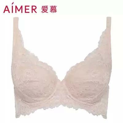 AIMER underwear 4 4 thin cup lace full cup Large size big chest small adjustment underwear AM12K82