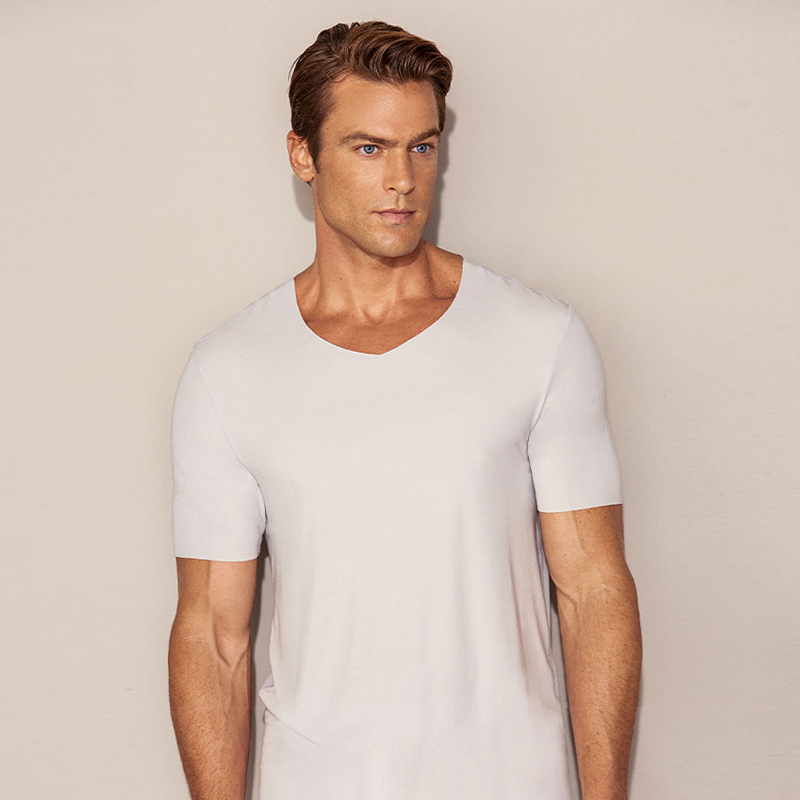 Mr. Aimer menAIMER Brand men Modale without marks short sleeves T-shirt V collar bottom blouses NS12S31