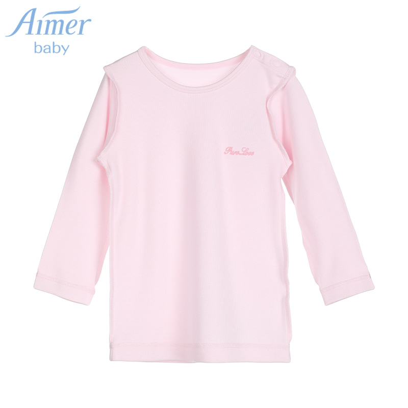AIMER KidsAIMER Baby Love Milk Modale Girl Baby Long Sleeve Home Blouse AB1720401