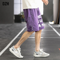 Mens purple casual shorts mens summer wear quick-drying pants mens trend Joker five-point pants mens fashion brand ins ins
