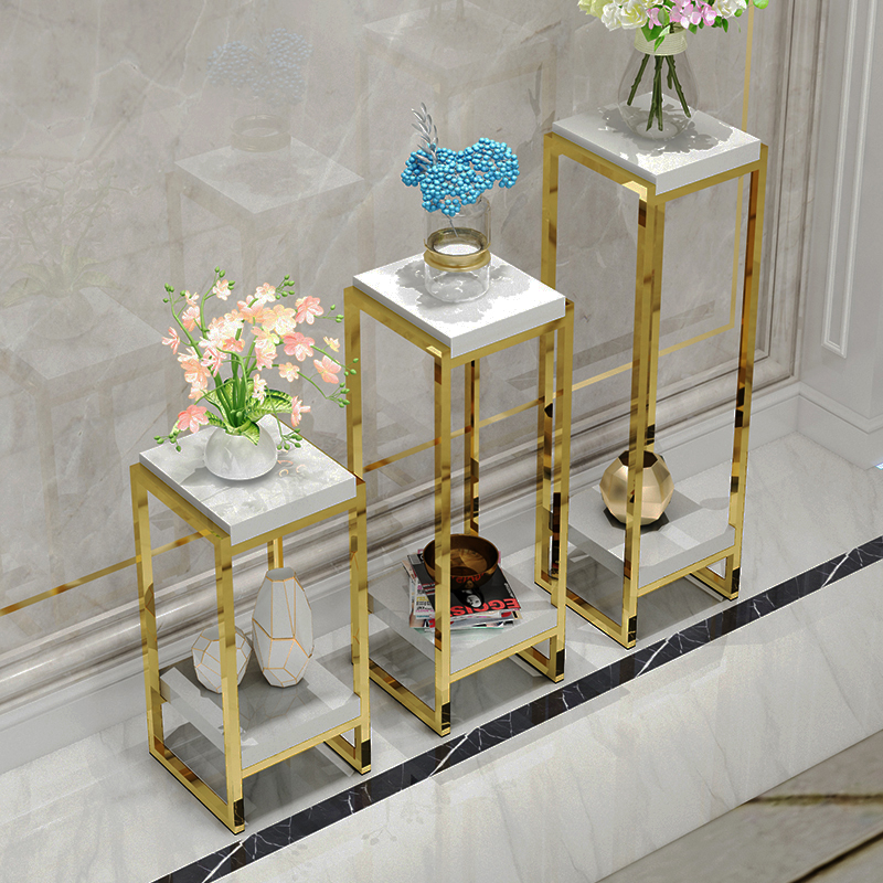 Flower rack rack home living room indoor stainless steel partition floor-standing Nordic ornaments simple modern light luxury